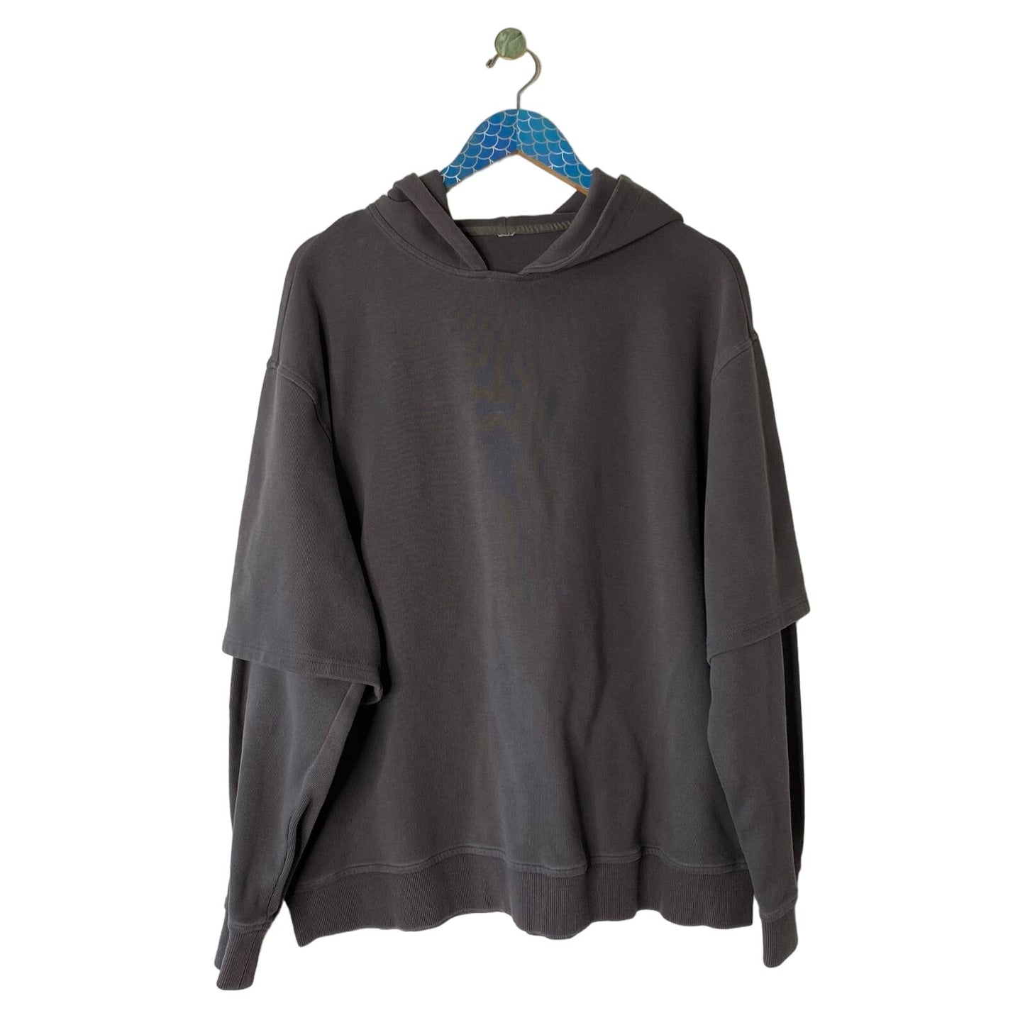 LIT ACTIVEWEAR Gray Cozy Oversized Two-Piece Cotton Hoodie Size Large