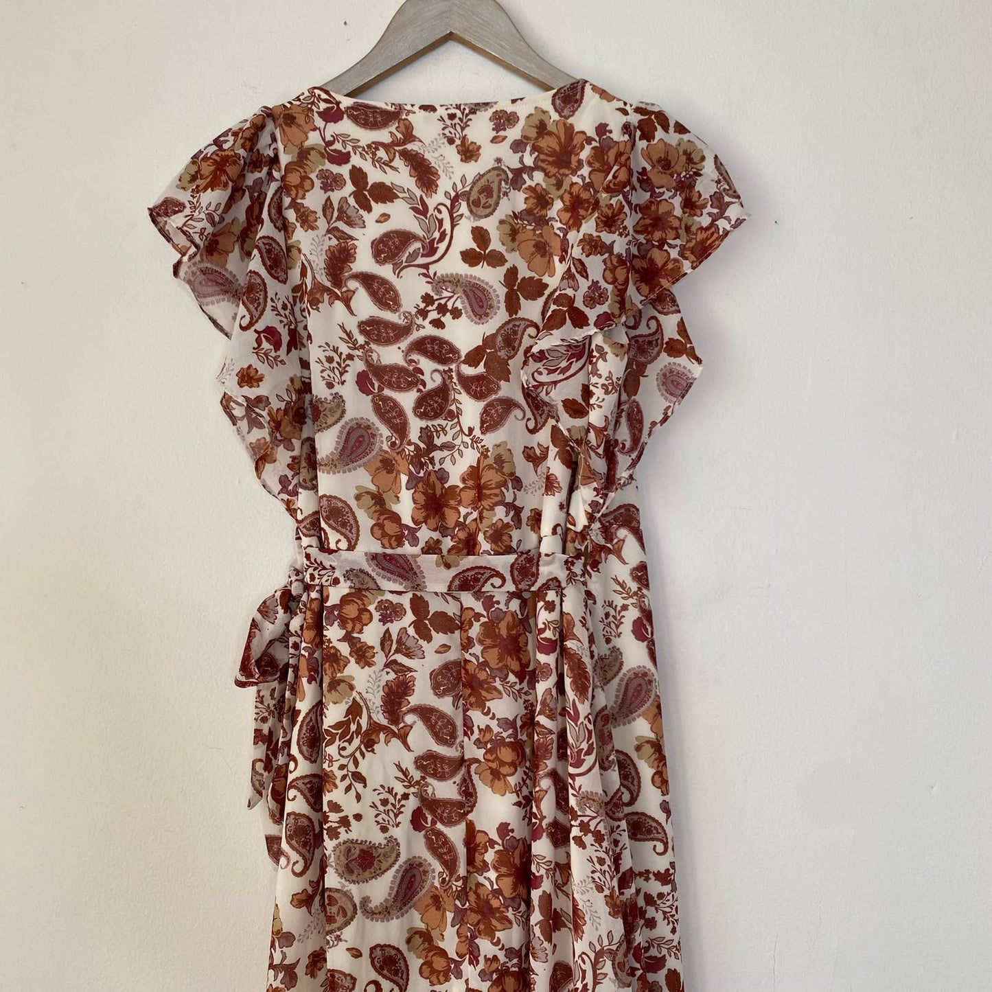 ANTHROPOLOGIE DREW Terra Vintage Garden Ruffle Wrap Dress Size Small
