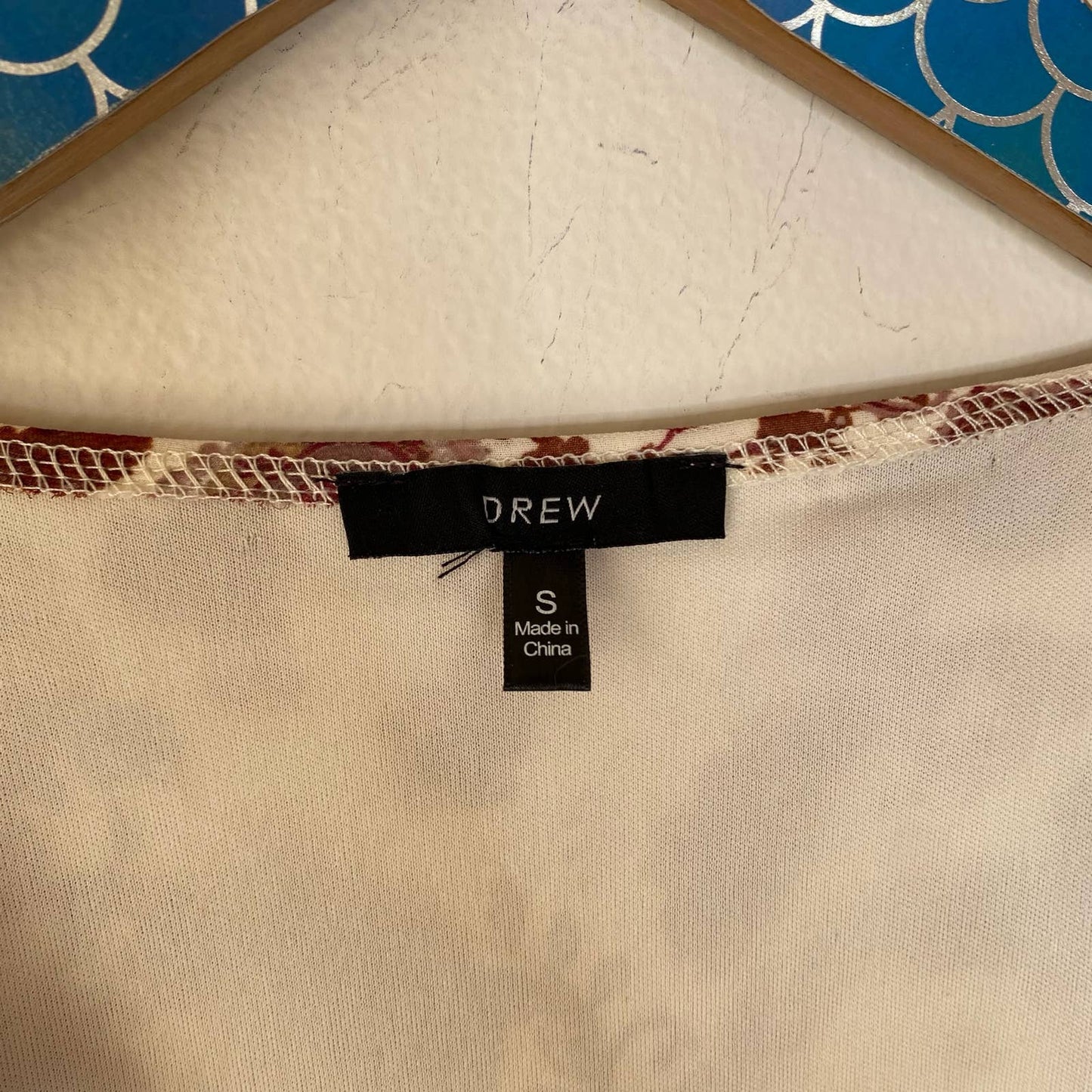 ANTHROPOLOGIE DREW Terra Vintage Garden Ruffle Wrap Dress Size Small