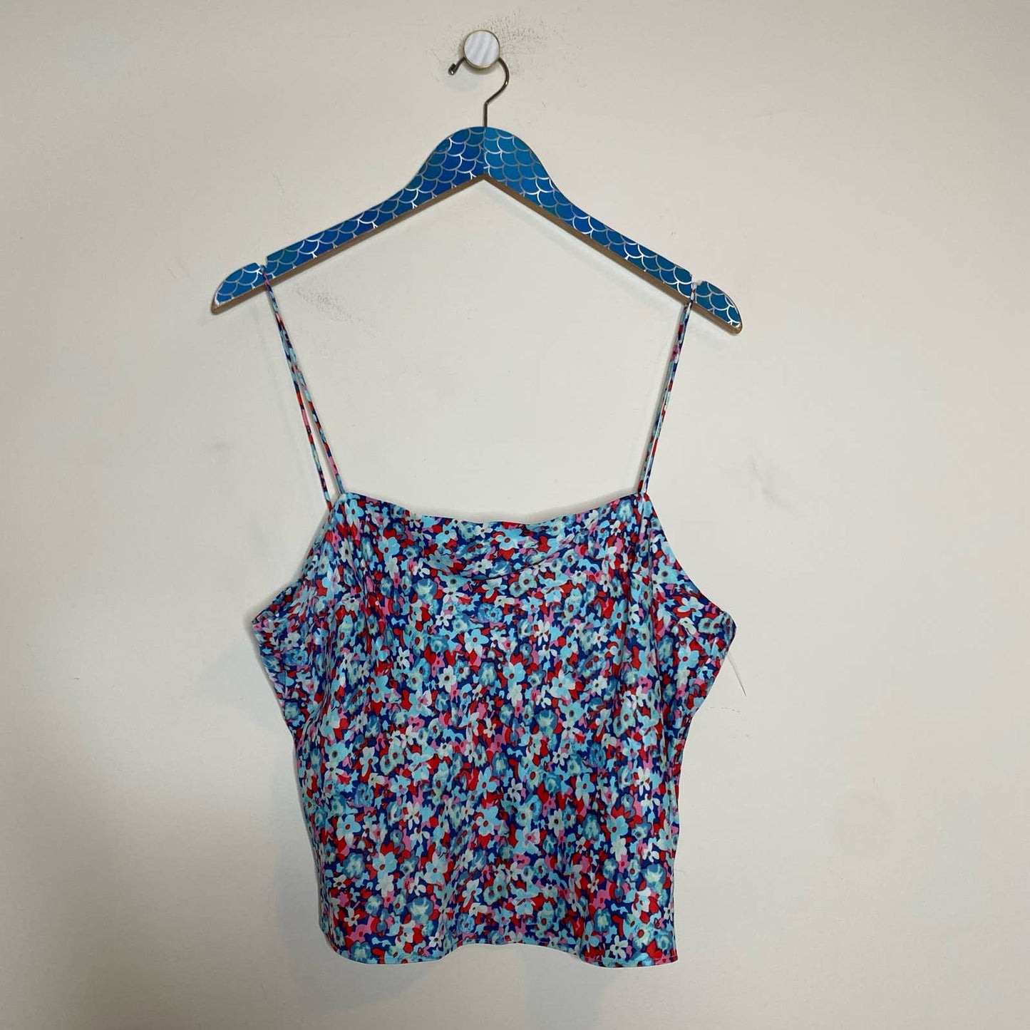 ROTATE Birger Christensen Cropped Floral-Print Satin Camisole Size US 10