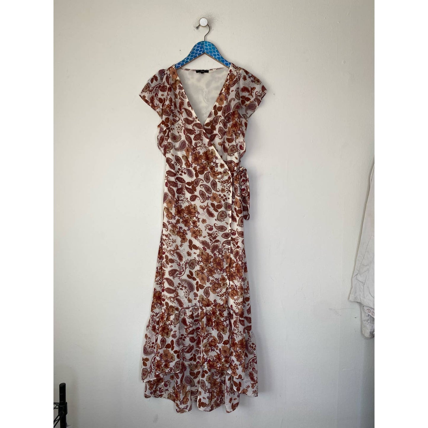 ANTHROPOLOGIE DREW Terra Vintage Garden Ruffle Wrap Dress Size Small