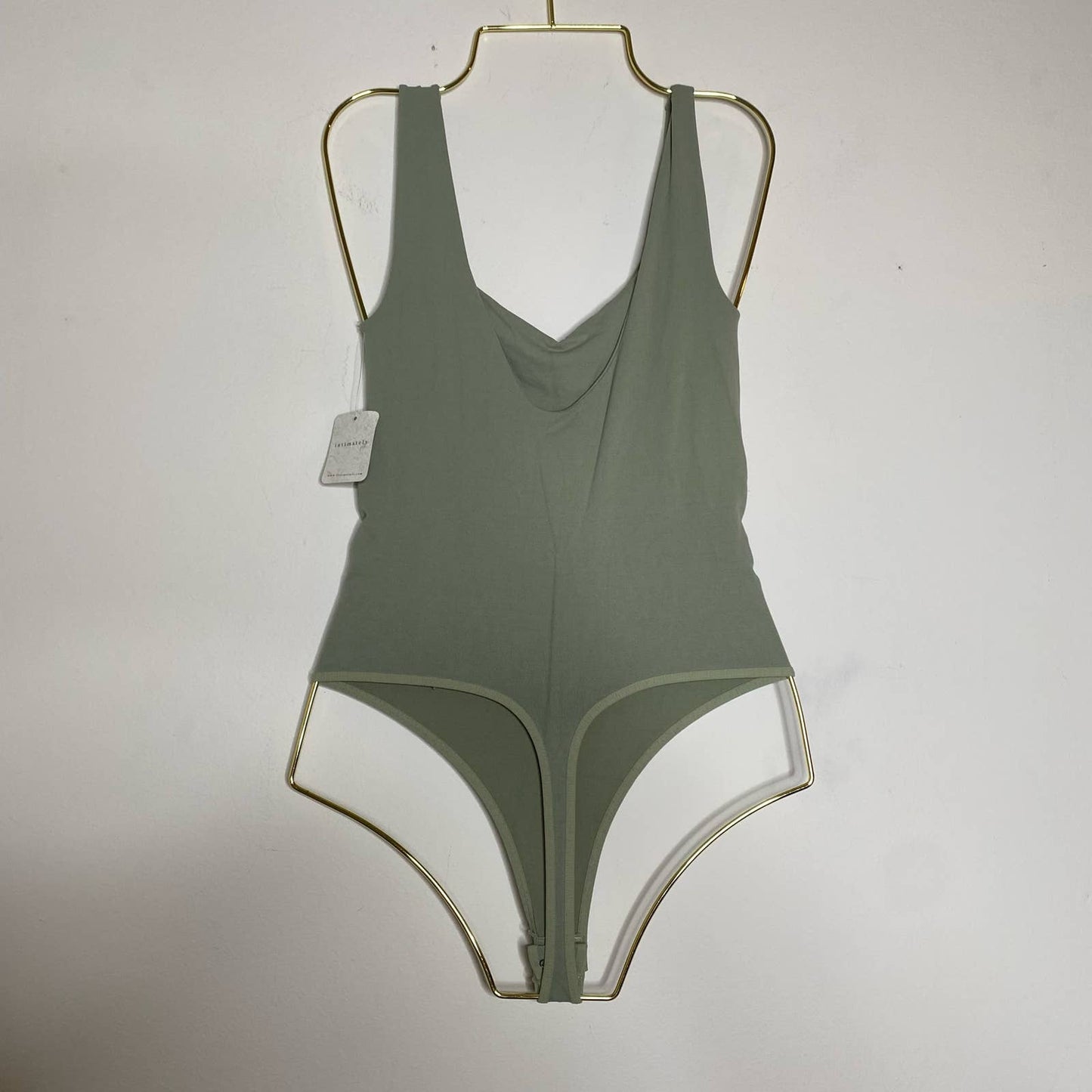 FREE PEOPLE INTIMATELY Clean Lines Seagrass Thong Bodysuit Size XS/Small NEW