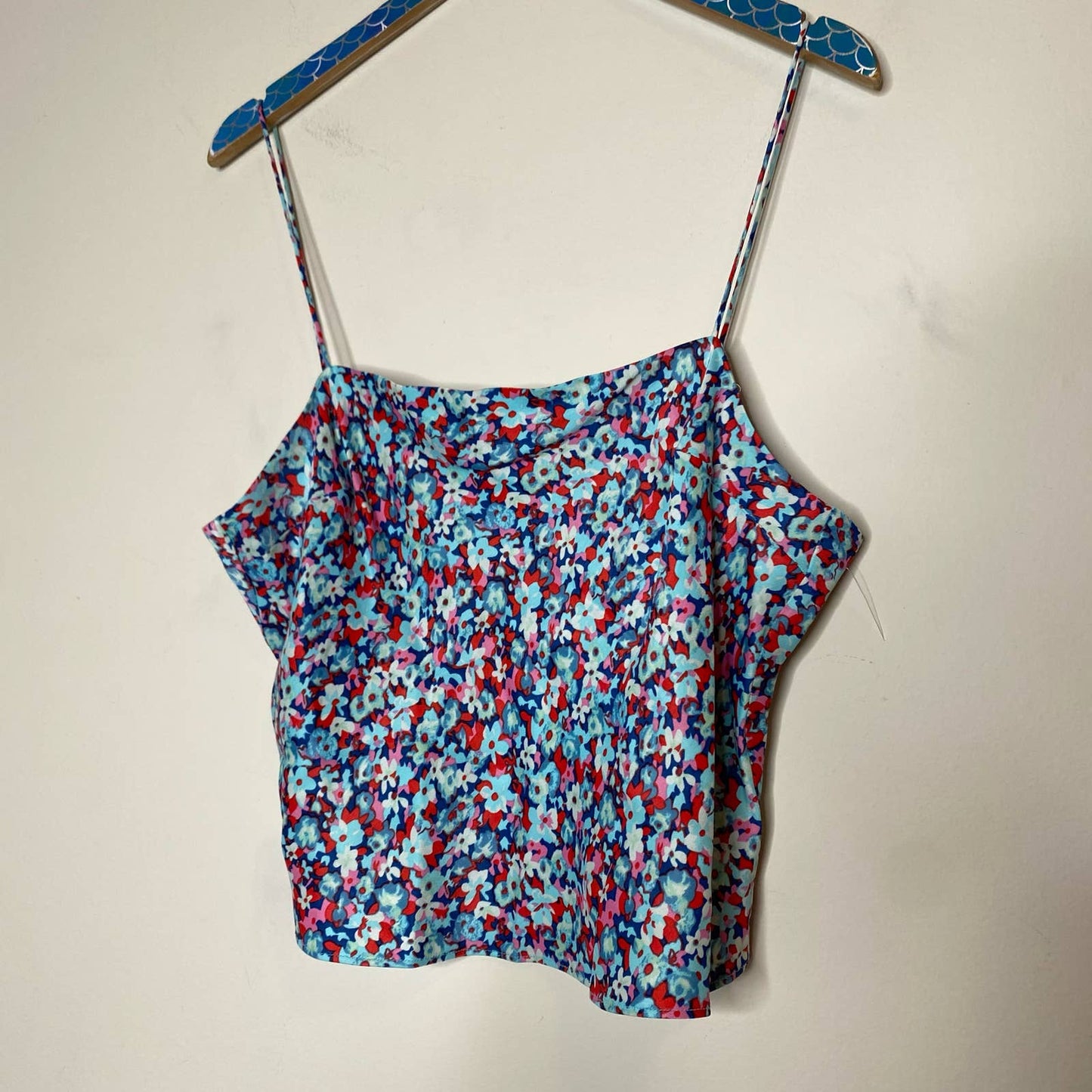 ROTATE Birger Christensen Cropped Floral-Print Satin Camisole Size US 10