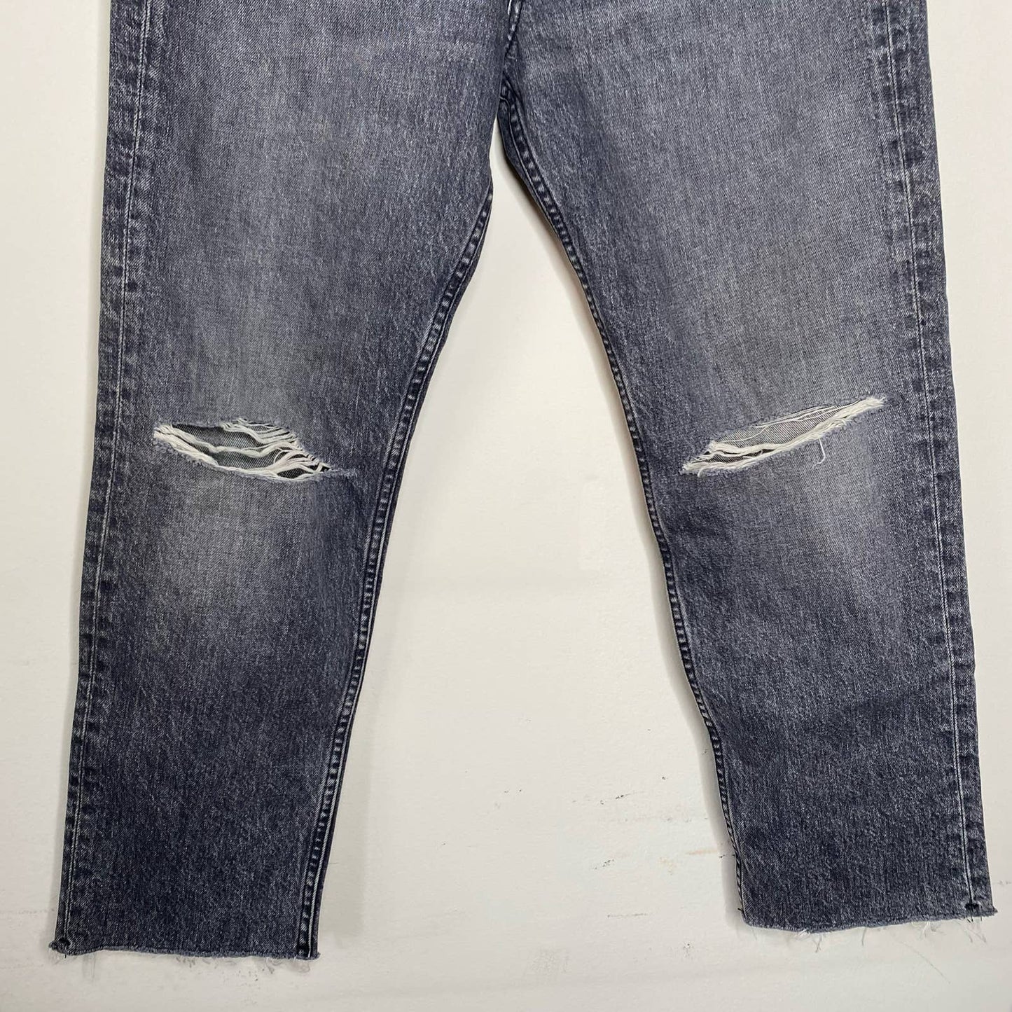 RAG & BONE Maya Zeus Gray Wash High Rise Slim Fit Ankle Distressed Jeans Size 31
