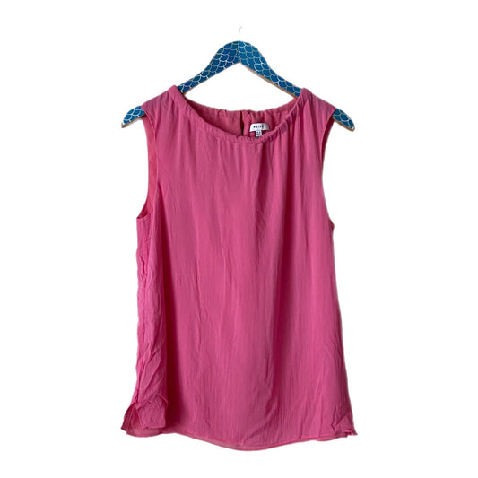REISS Lena Pink Bow Detail Sleeveless Chiffon Top Size US 6