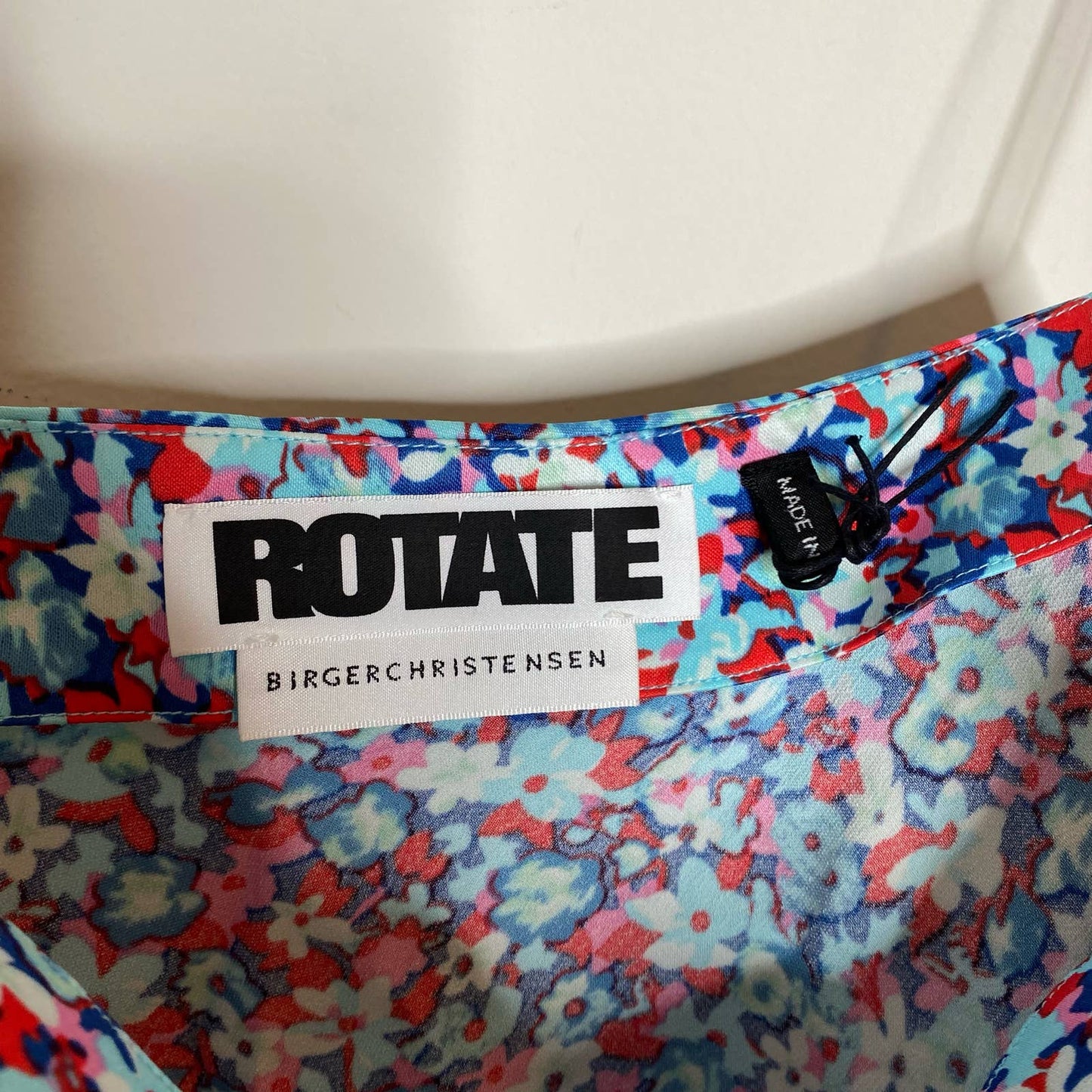 ROTATE Birger Christensen Cropped Floral-Print Satin Camisole Size US 10