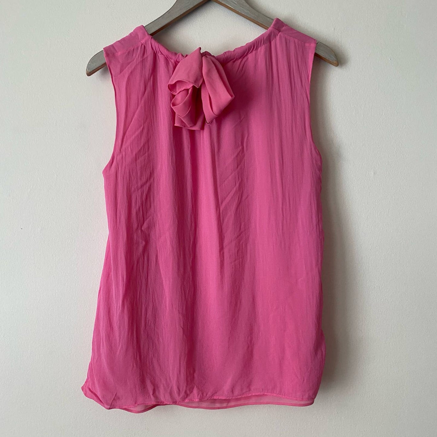 REISS Lena Pink Bow Detail Sleeveless Chiffon Top Size US 6