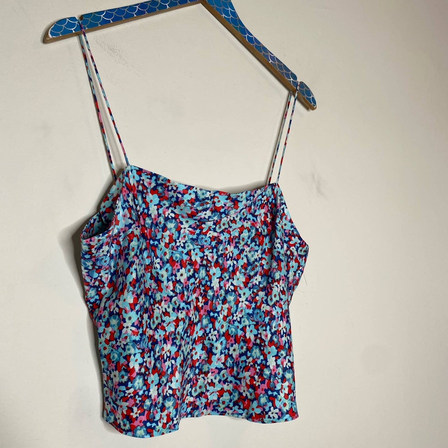 ROTATE Birger Christensen Cropped Floral-Print Satin Camisole Size US 10