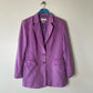 ESCADA Purple Piacenza Orylactus Italian Rabbit Wool Embellished Button Blazer Size Large