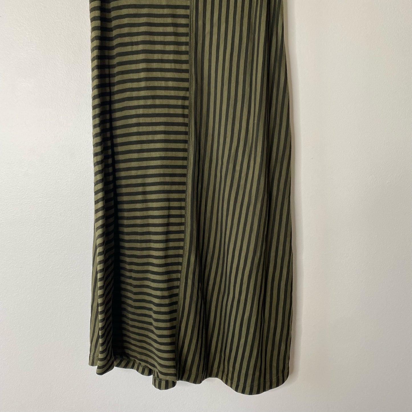 SANDRO Green Black Sleeveless Contrast Stripe Tank Tunic Mini Dress Size Small