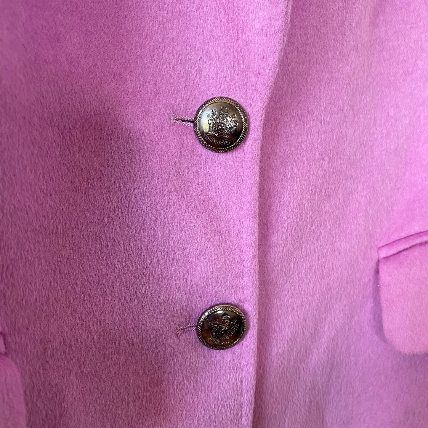 ESCADA Purple Piacenza Orylactus Italian Rabbit Wool Embellished Button Blazer Size Large