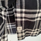 GRAYSON Black and White Cotton Flannel Long Sleeve Midi Shirt Dress
