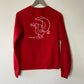 GLOSSIER Red G Pal Graphic Limited Edition Cozy Crewneck Pullover Sweatshirt Size XS