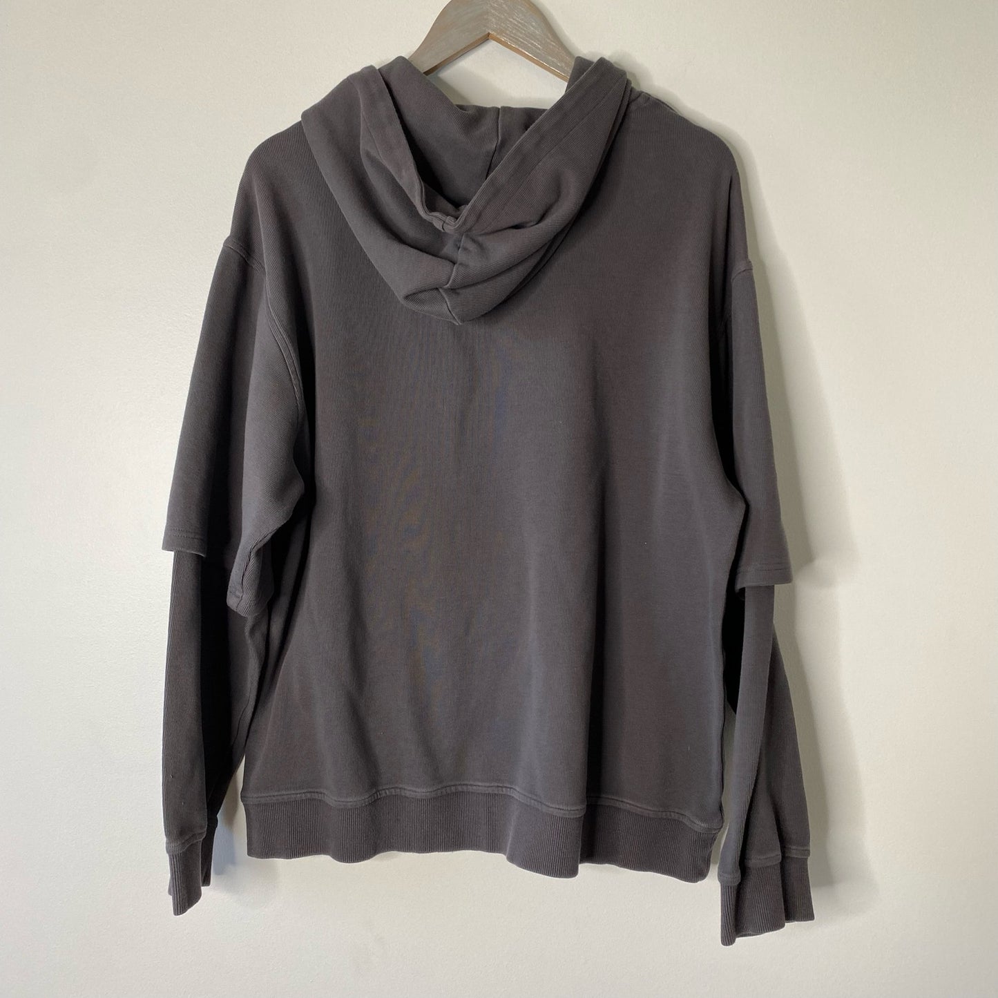 LIT ACTIVEWEAR Gray Cozy Oversized Two-Piece Cotton Hoodie Size Large