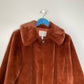 REBECCA TAYLOR Plush Spice Copper Red Spread Collar Coat Size Large NEW